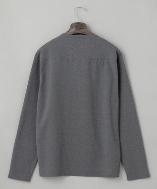 GOTAIRIKU ジャケットのインナーに最適【WEB&一部店舗限定】キレイ目 鹿の子 ビズ長袖Tシャツ ライトグレー系