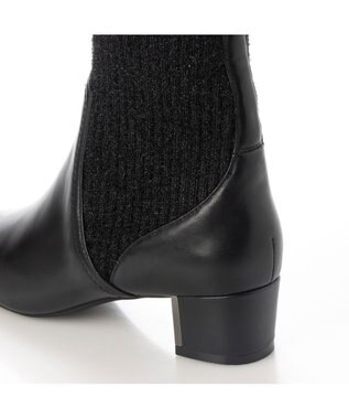 MODE ET JACOMO <MODE ET JACOMO>リブニットソックスショートブーツ ブラック