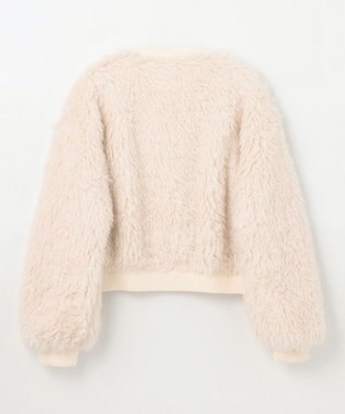 GRACE CONTINENTAL フェイクファーニットカーディガン ホワイト