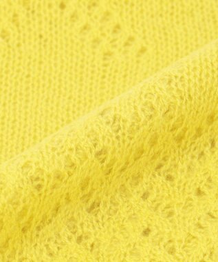 MOONBAT 【カシミヤ100%】2WAYレーシーニットスヌードマフラー レモンイエロー