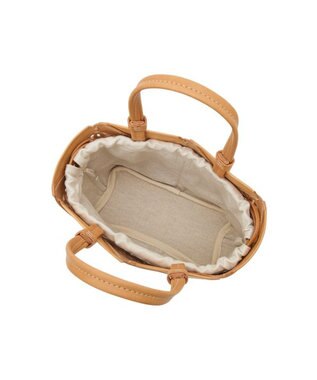 genten サスカットバスケット手提げバッグ＜S＞ ヌメベージュ