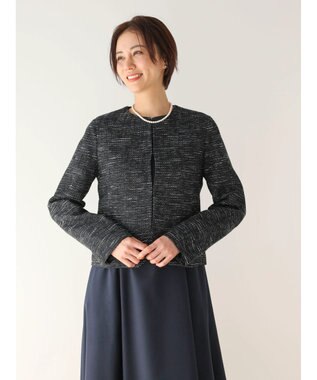 Green Parks ｅｆ－ｄｅ　ツィード調ノーカラージャケット Navy