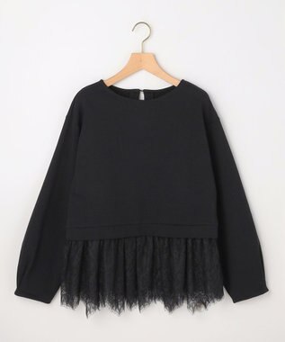 組曲 【先行予約】フレンチテリーレースコンビ カットソー ブラック系