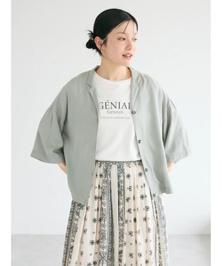 CRAFT STANDARD BOUTIQUE レーヨンワイドシャツ Sax