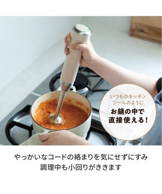 YAMATO テーブル＆キッチン 【レコルト】コードレスハンディブレンダー  クリームホワイト  RHB-2(W) ホワイト