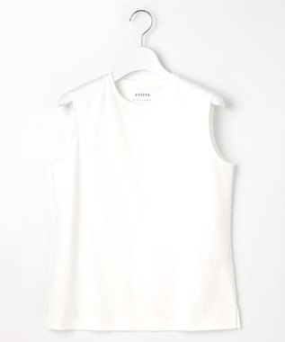 23区 【エステータ】スーピマコットン プレミアムジャージー ノースリーブTシャツ ホワイト系