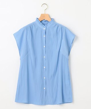 組曲 【大人気シリーズ】ギャザーライトデシン ブラウス サックスブルー系