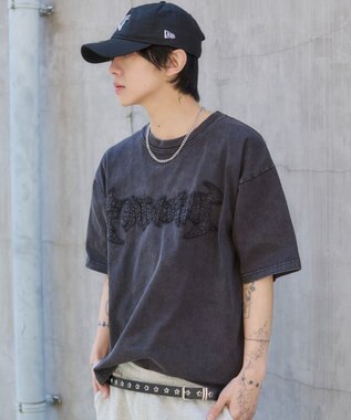 WEGO 【ユニセックス着用ITEM/MLサイズ展開】ブリーチダメージアップリケT（SS） ブラックその他