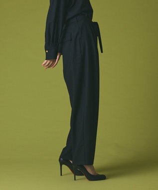 GRACE CONTINENTAL ウールワイドレッグパンツ ブラック