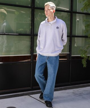 WEGO ヘビーウエイトハーフZIPワンポイントPO グレー