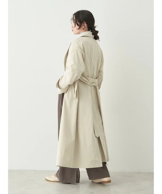 earth music&ecology 着流しロングトレンチ Ecru