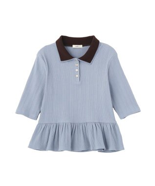 earth music&ecology ダブル衿ペプラムプルオーバー Sax