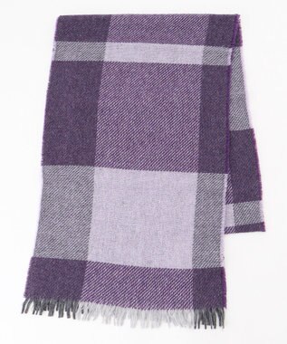JOSEPH ABBOUD 【イタリア製・カシミヤ混】トーンオントーンチェック ストール パープル系4