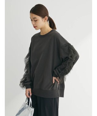 Green Parks ・ＳＵＧＡＲ　ＳＰＯＯＮ　チュールフリルプルオーバー Charcoal Gray