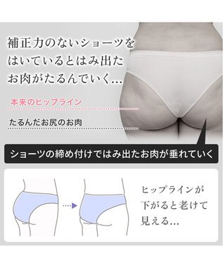 BRADELIS New York 【BRADELIS NewYork peace】おしりPラインレーシーショーツ23  深め 補正ショーツ パールグレージュ