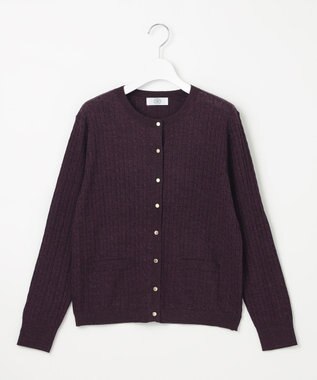 J.PRESS LADIES 【洗える】KNIT BASIC ミドル カーディガン パープル系
