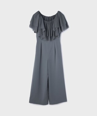 GRACE CONTINENTAL フリルケープサロペット グレー