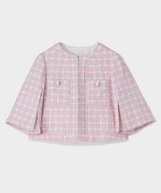 GRACE CONTINENTAL チェックツイードショートジャケット ピンク