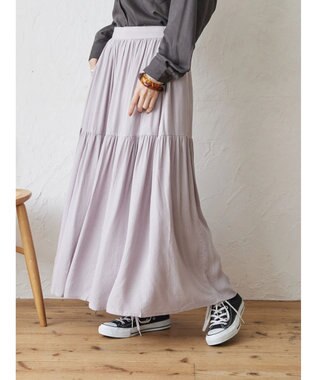 AMERICAN HOLIC ティアードギャザースカート Light Gray