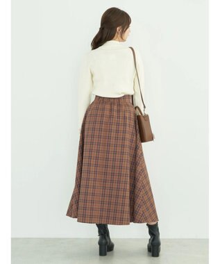 earth music&ecology ゴールド釦スリーブリブプルオーバー Ivory