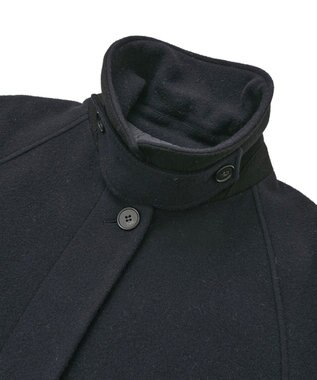 YECCA VECCA ウール混ステンカラーロングコート Dark Navy