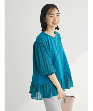 Green Parks 消しプリーツドッキングカットチュニック Blue Green