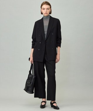 ICB ウール2WAYストレッチ ダブルブレストジャケット ブラック系