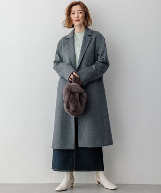 23区 フェイクファー チェーン バッグ グレー系