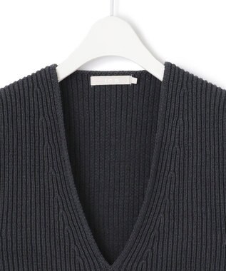 ICB 【洗える】 コットンテープリブベスト チャコール系