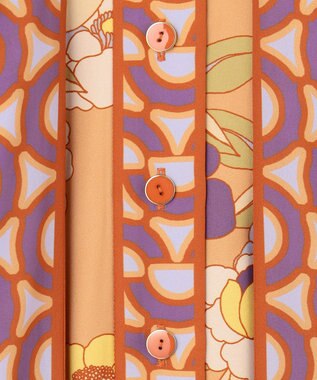 GRACE CONTINENTALフラワープリントタックワンピースオレンジ