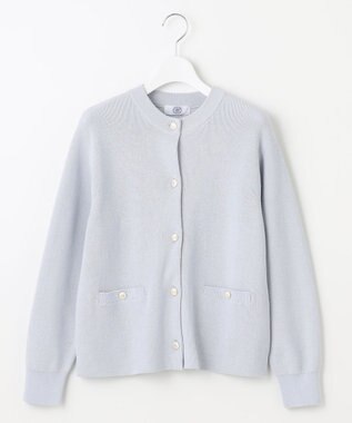 J.PRESS LADIES 【洗える】ORGANIC GASS COTTON クルーネック アウター サックスブルー系