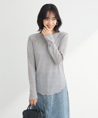 Green Parks シアーワッフルプルオーバー Gray