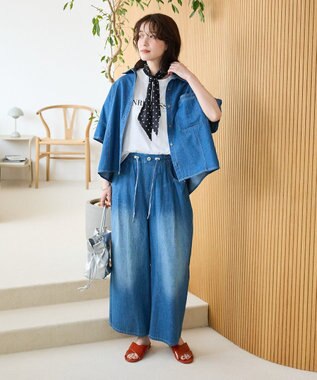 Green Parks ライトデニムワイドパンツ Indigo