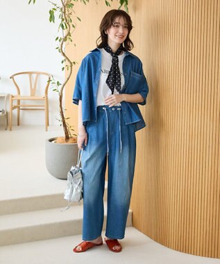 Green Parks ライトデニムワイドパンツ Indigo