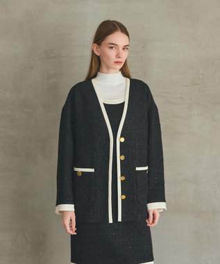GRACE CONTINENTAL ツイードトリミングジャケット