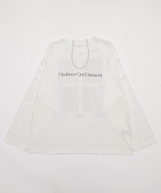 WEGO 【２点セット/ユニセックス着用ITEM】アクセ付きフォトコラージュT（LS） オフホワイト