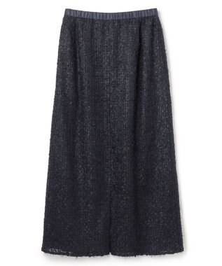 UNFILO L エアリーヤーン Iラインスカート ネイビー