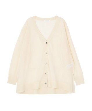 AMERICAN HOLIC メタルボタンシアーVネックカーディガン Ivory