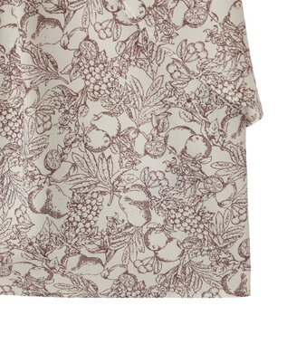 YECCA VECCA ラインフルーツ柄ラッフルブラウス Beige