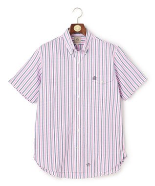 J.PRESS MEN 【Aero Weave】クールマックスサッカー ストライプ シャツ / B.D. ピンク系1