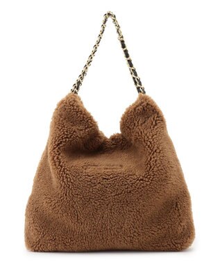 23区 VIOLAｄ’ORO エコムートン チェーンショルダー トートバッグ ブラウン系