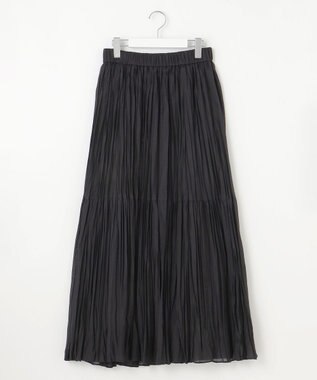 自由区 【接触冷感・洗える】ハンドワッシャープリーツ スカート ブラック
