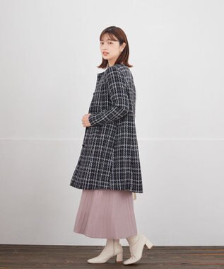 Tiaclasse L ツイードコート ブラック