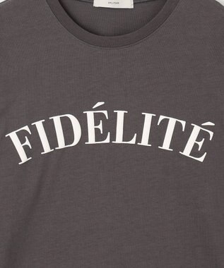 ANY L ロゴロングTシャツ チャコール×オフロゴ