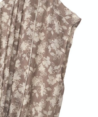 YECCA VECCA 花柄プリーツワンピース Beige