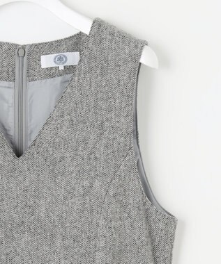 J.PRESS LADIES L 【WEB限定カラーあり】ツイードツイル ジャンパー ドレス ライトグレー系