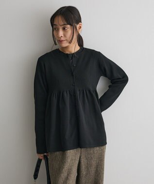 CRAFT STANDARD BOUTIQUE ポリエステルペプラムチュニック Black