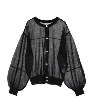 AMERICAN HOLIC 接触冷感２ＷＡＹシアーニットカーディガン Black