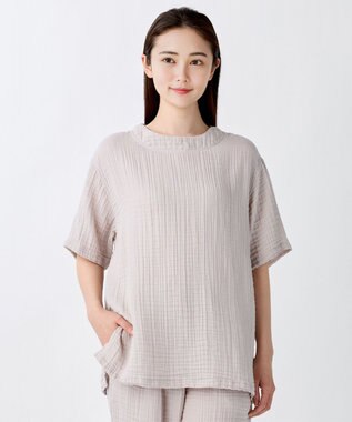 UCHINO クレープガーゼシンプルルームウェア ユニセックス ベージュ