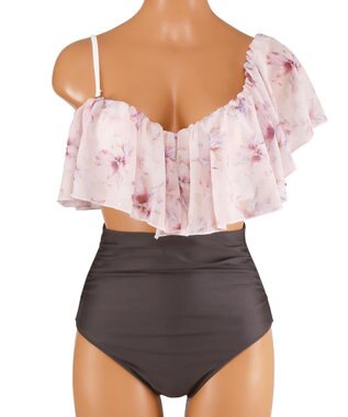 San-ai Resort（三愛水着楽園） 【SALE】軽い着け心地でしっかり盛れる【楽盛り水着】　ワイヤービキニ　7S・9M・11L　【San-ai Resort（サンアイリゾート）】 ピンク×ブラウン